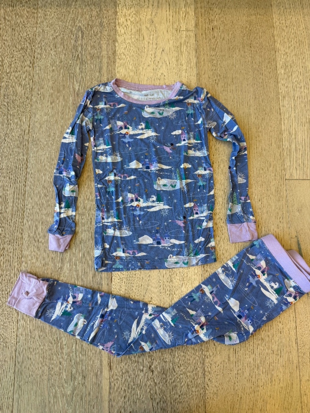 Little Sleepies Winter Skaters Bamboo Pajama Set | Size 5/6 | EUC